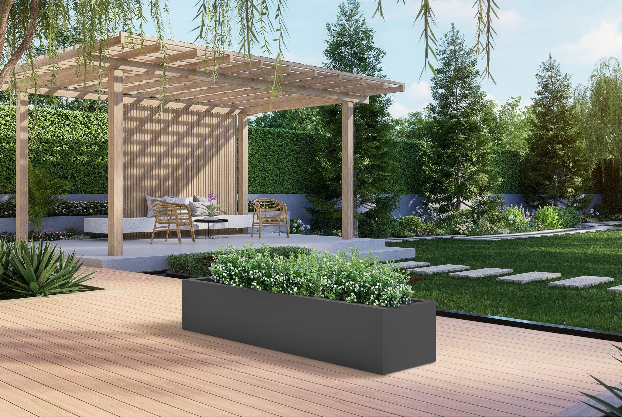 RUBO Plantenbak 150x40x40 Antraciet