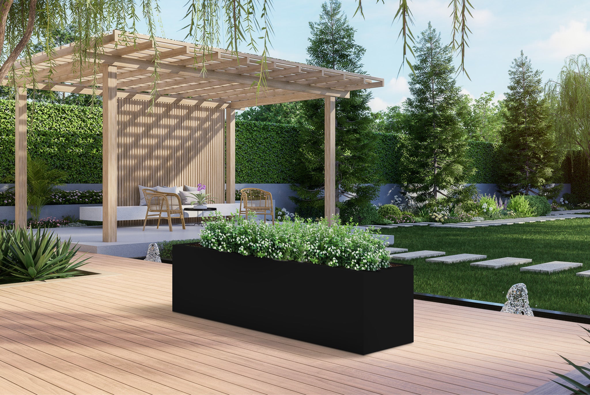 RUBO Plantenbak 150x30x80 Zwart