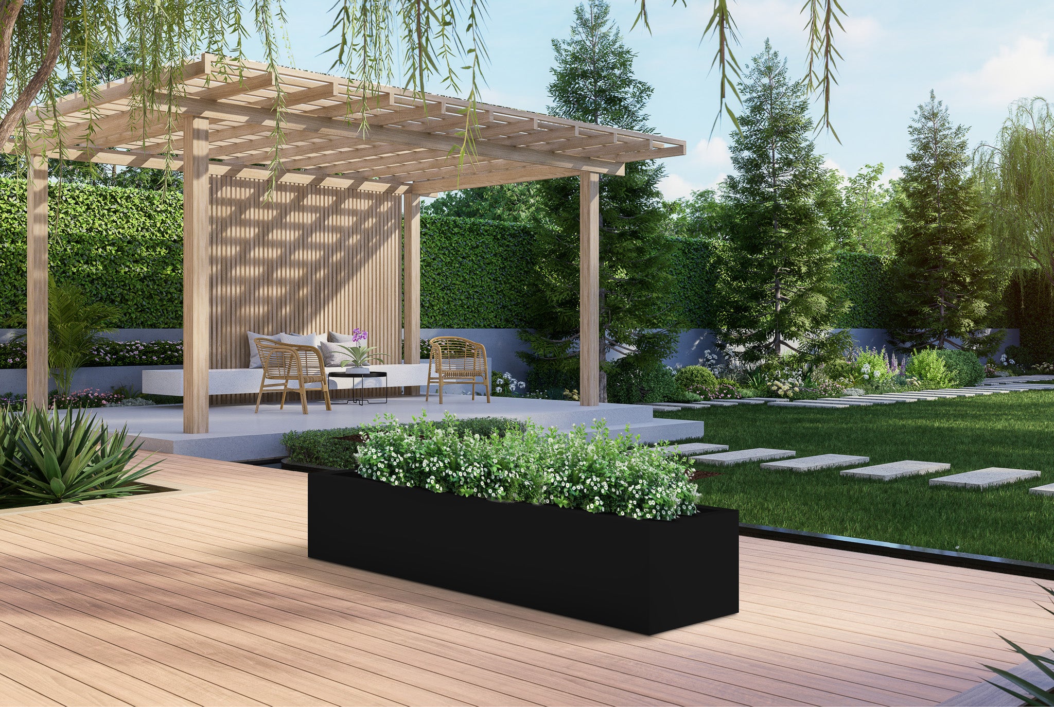 RUBO Plantenbak 150x40x40 Zwart