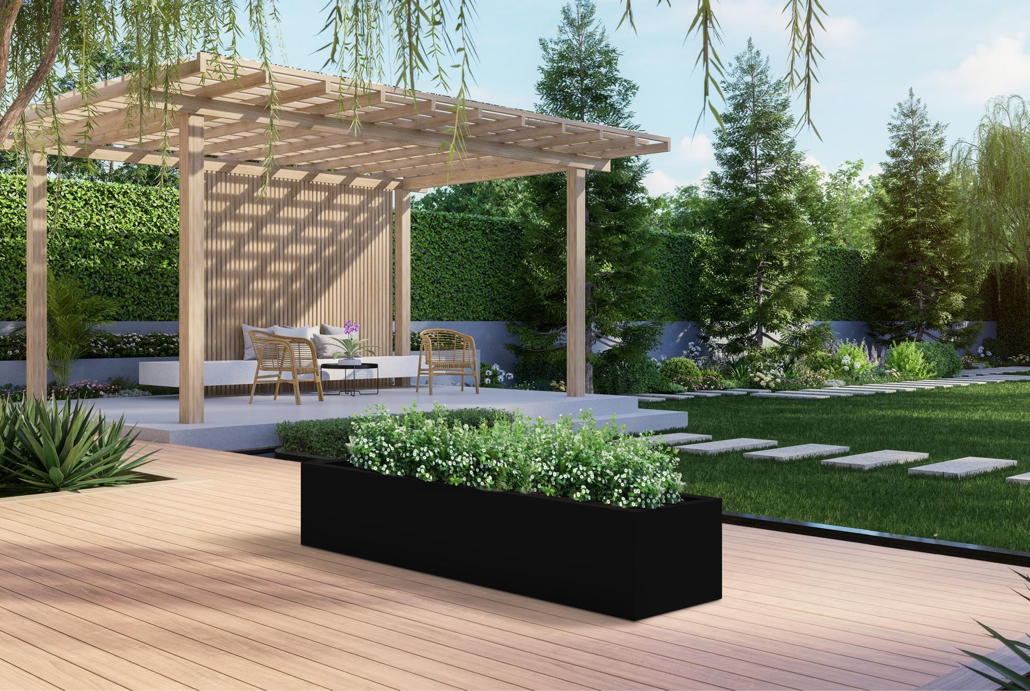 RUBO Plantenbak 150x50x50 Zwart