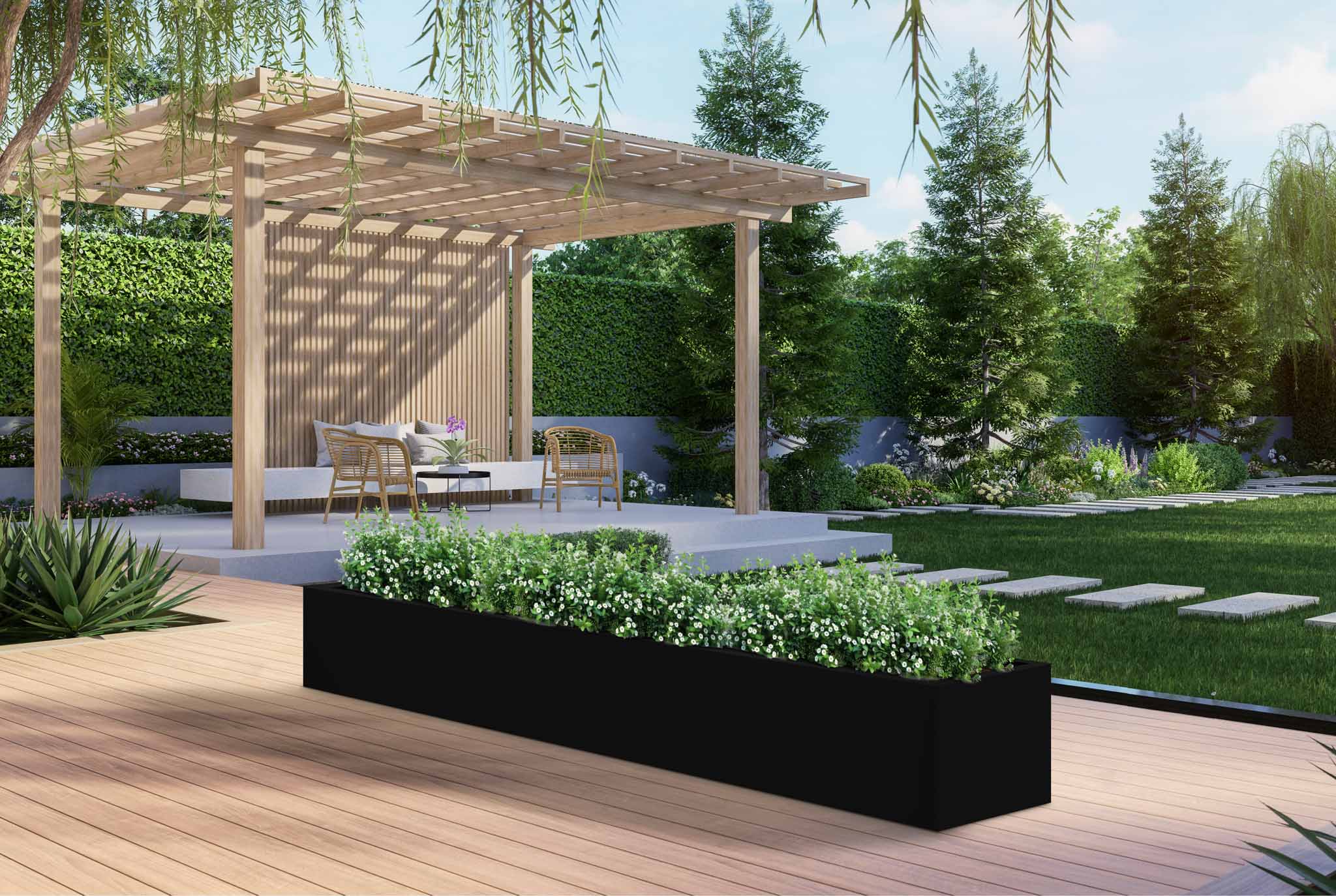 RUBO Plantenbak 300x60x60 Zwart